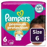 Pampers Premium Protection Size 6 Nappies Essential Pack 28 Count