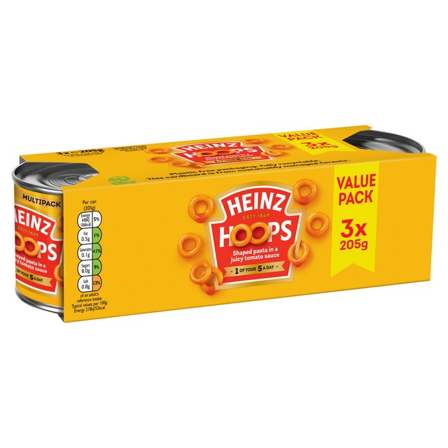 Heinz Spaghetti Hoops in tomato sauce triple pack, UK version