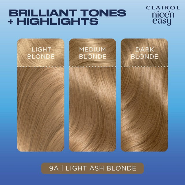 Clairol Nice'n Easy 9A Light Ash Blonde hair dye - British product