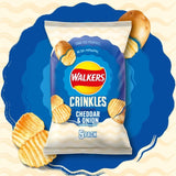 Walkers Crinkles Cheddar Cheese & Onion Multipack Crisps 5x23g
