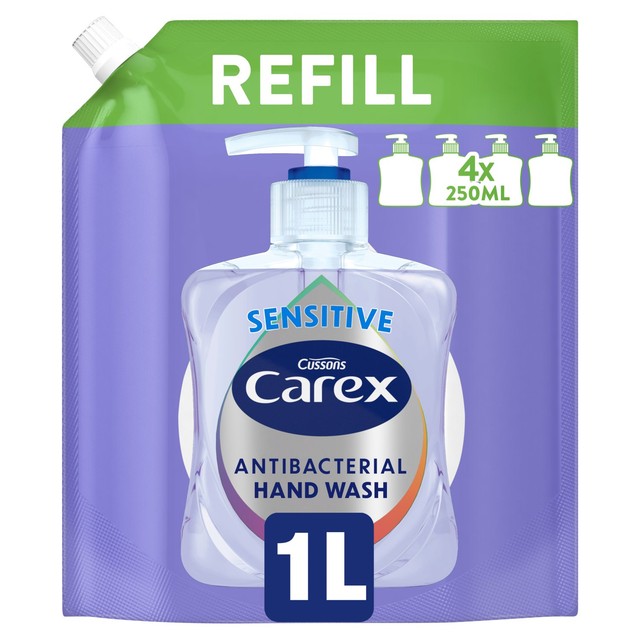Carex sensitive antibacterial hand wash refill 1L - British product