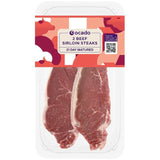 Ocado 2 Beef Sirloin Steaks Fresh Beef 400g
