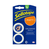 Sellotape On Hand Invisible Refills Twin Pack Adhesive Tape 18mm x 15m