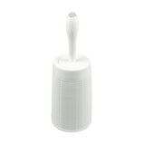 Addis Faux Hessian Plastic Round Toilet Brush Set, White