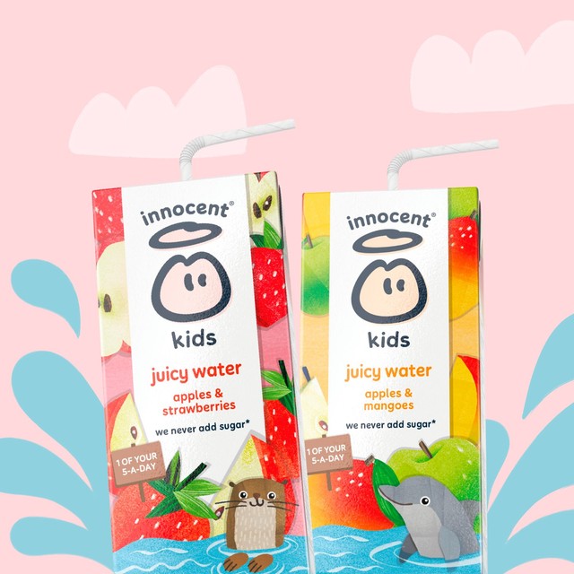 Innocent Kids Juicy Water apples and strawberries 3 x 200ml, UK version