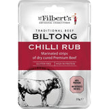 Mr Filberts Traditional Beef Biltong Chilli Rub Cured Air-Dried Beef Snack 25g