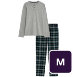 M&S Cotton Pyjama Set Grey Pyjama Set M