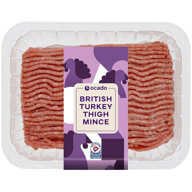 Ocado turkey thigh mince 500g, imported from the UK
