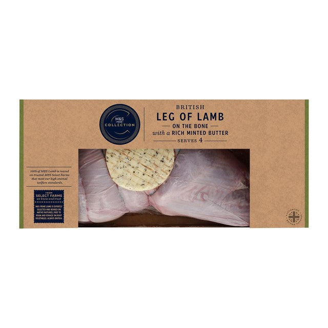 M&S carvery lamb leg with mint butter 1.2kg, imported from the UK