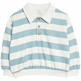 M&S striped rugby long sleeve top blue 6-9 months, imported from the UK