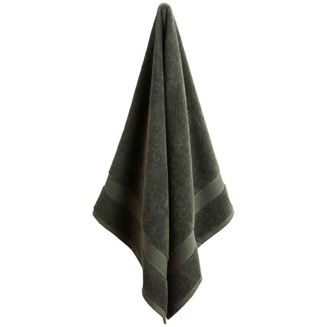 M&S Cotton Hand Towel Moss Green, imported from the UK