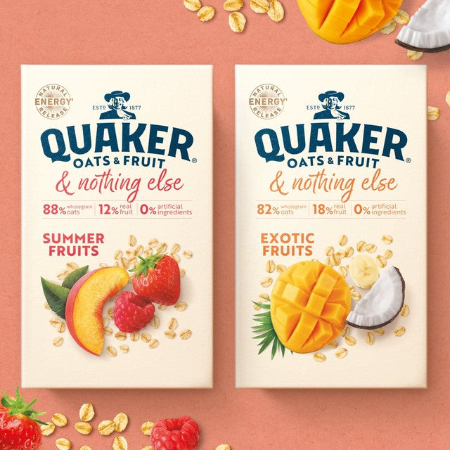 Quaker Exotic Fruits porridge sachets 33g, imported from the UK