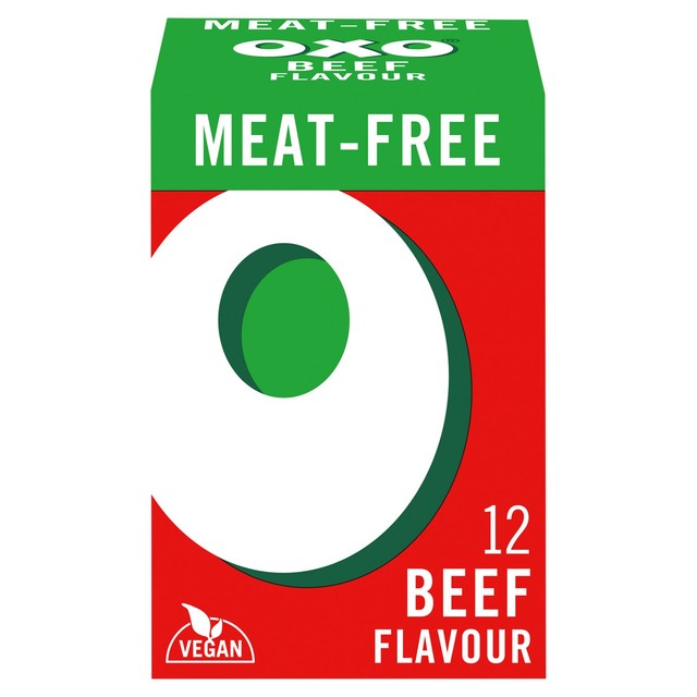 Oxo vegan beef flavour stock cubes 12 cubes, imported from the UK