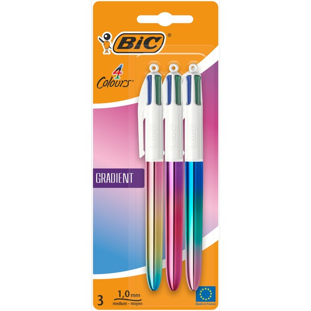 Bic 4 Colours Gradient ballpoint pens pack of 3 - British product