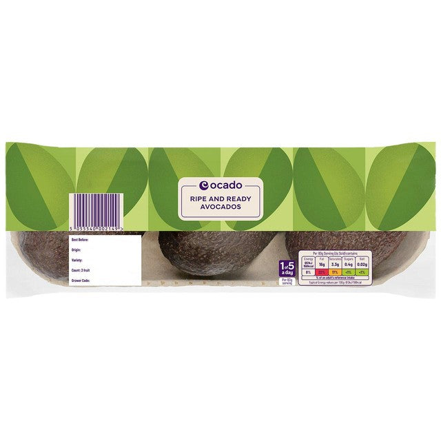 Ocado Hass Avocados Ripe & Ready Medium, imported from the UK