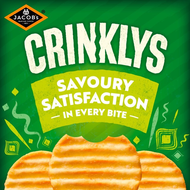 Jacob's Crinkly's cheese and onion flavour baked snack biscuits multipack, UK version