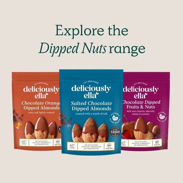 Deliciously Ella chocolate orange dipped almonds 75g - British product
