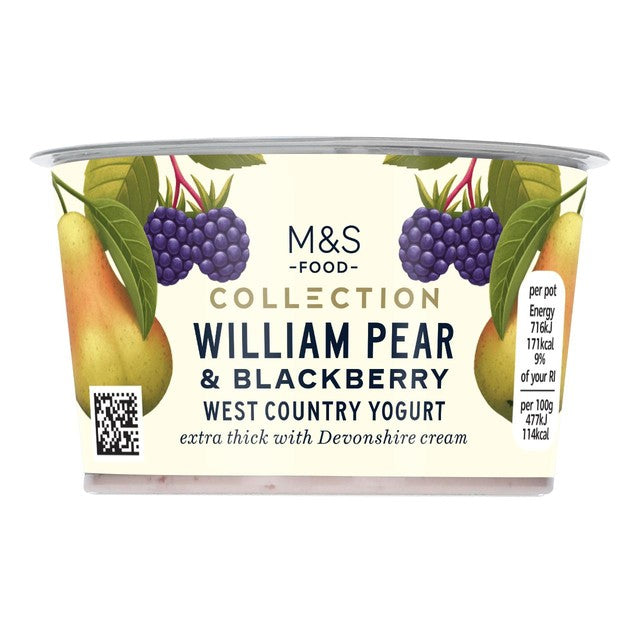 M&S William pear & blackberry yogurt 150g, imported from the UK