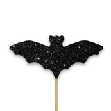 Anniversary House Halloween glitter bat cake toppers 12 per pack, UK version