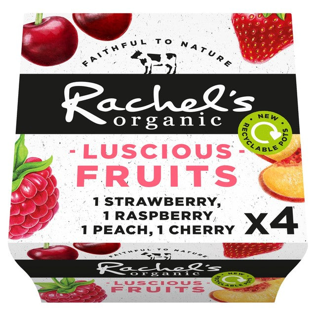 Rachel's Organic Luscious Fruits Yogurt 4x110g, imported from the UK