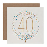 M&S 40th birthday card 15cm x 15cm, imported from the UK