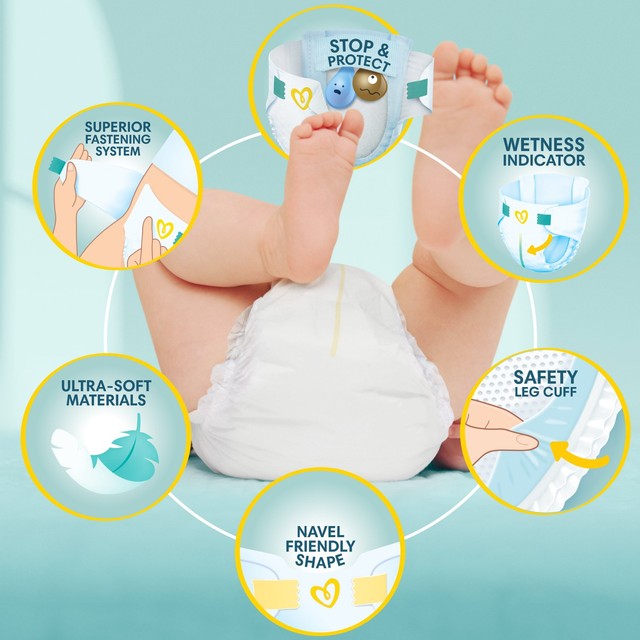 Pampers newborn nappies size 1 (2-5kg), imported from the UK