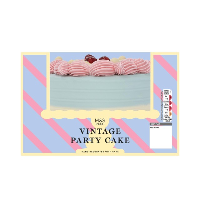 M&S Vintage Party Cake 1.22kg, imported from the UK
