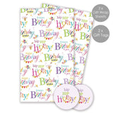 Abacus Happy Birthday Gift Wrap Pack with Tags 2 x 50x70cm Sheets