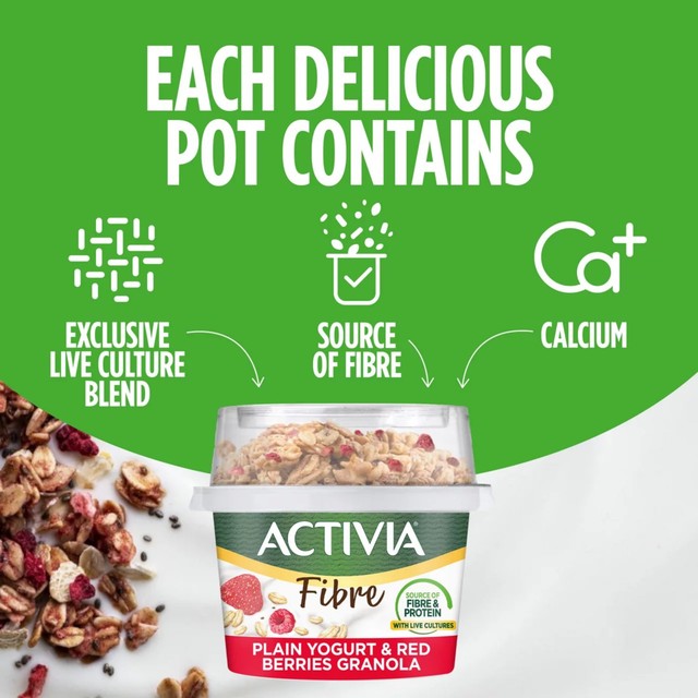 Activia yogurt and red berries muesli breakfast pot 165g - British product