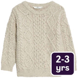 M&S cable knit jumper neutral 2-3 years, imported from the UK