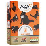 HiLife It's Only Natural Cat Food Chicken and Beef Pâté Multipack Wet Cat Food Pouches 8 x 70g