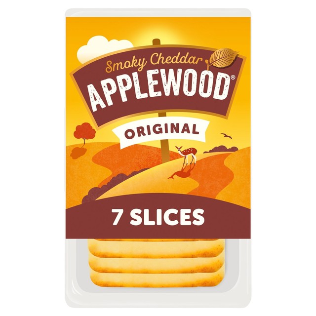 Ilchester Applewood smoke flavoured cheddar cheese slices 160g - British product