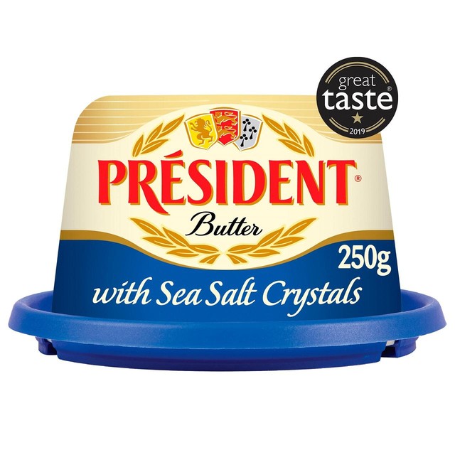 President butter with sea salt crystals 250g, imported from the UK