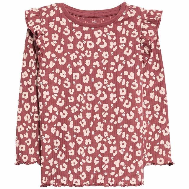 M&S leopard print baby outfit pink 6-9 months, imported from the UK