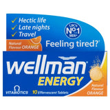 Vitabiotics Wellman Orange Energy Effervescent Tablets Men's Energy Supplement 10 Tablets