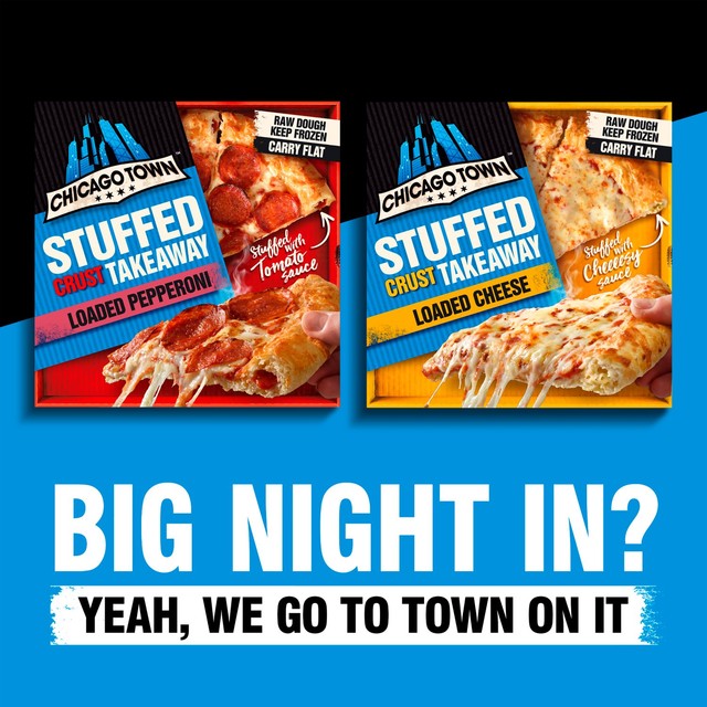 Chicago Town cheesy stuffed crust pepperoni large frozen pizza - British product