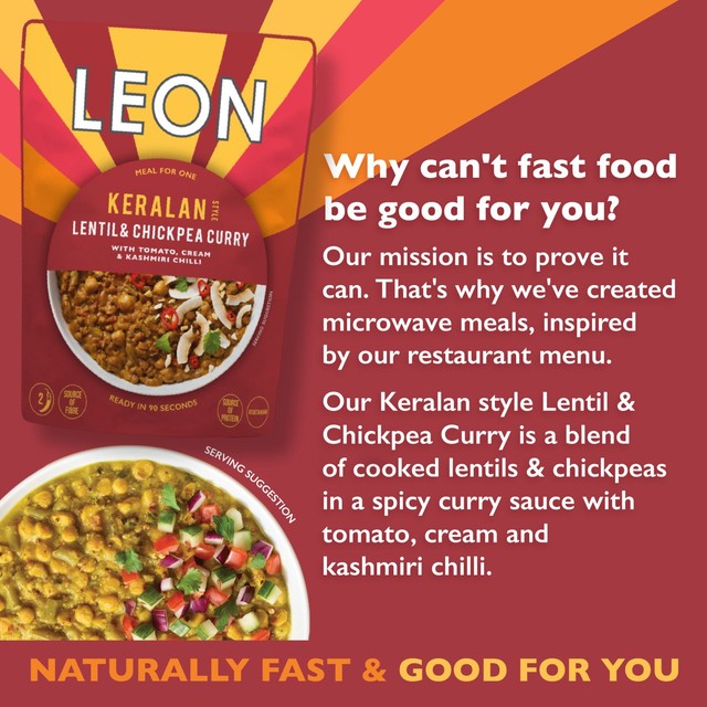 Leon Keralan Style Lentil & Chickpea Curry 250g, UK version