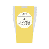 M&S White Reusable Picnic Tumblers Plastic Cups