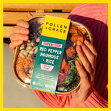Pollen Grace red pepper houmous salad 275g, imported from the UK