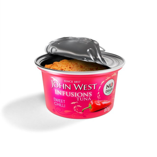 John West sweet chilli and jalapeño marinade tuna flakes 80g, UK version