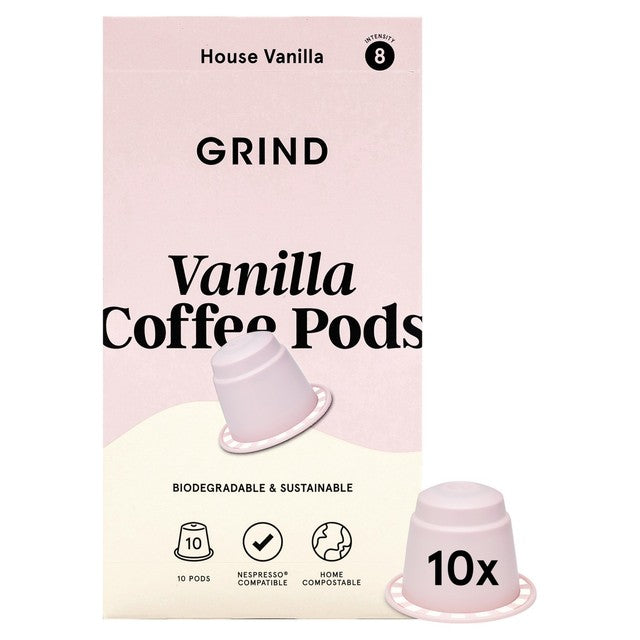 Grind vanilla coffee pods 10 pods - British product