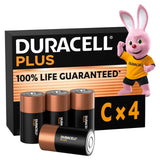 Duracell Plus C Alkaline Batteries 4-Pack
