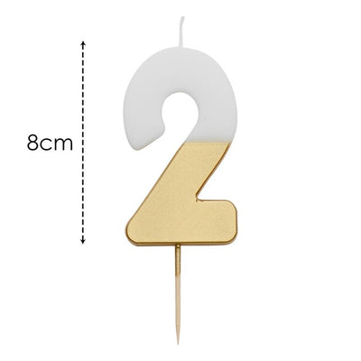 Talking Tables Number 2 Large Gold Birthday Cake Candle