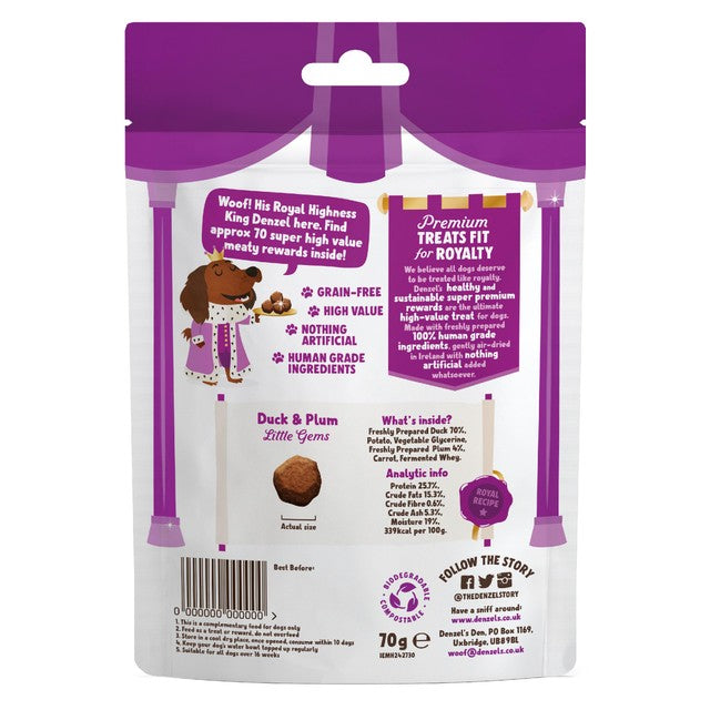 Denzel's duck & plum dog treats 70g - British product