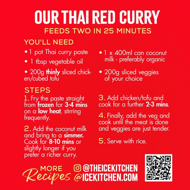 Ice Kitchen Thai red curry paste 2 x 77g, UK version