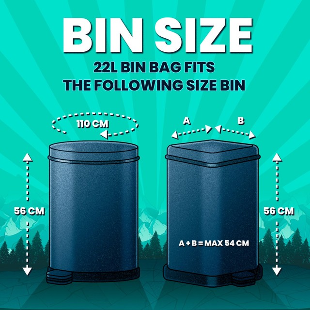 Beast drawstring pedal bin bags 22L - British product