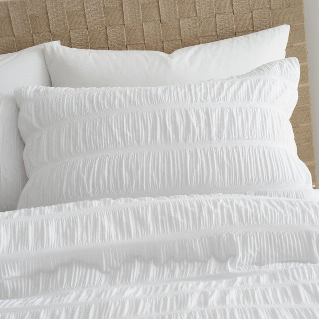Catherine Lansfield Seersucker White Double Duvet Set 200x200cm - British product
