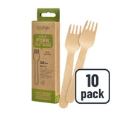 BioPak Wooden Forks Eco-Friendly Cutlery 10 per Pack