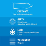 Durex XL condoms with extra silicone lube wide fit 12 pack - British product