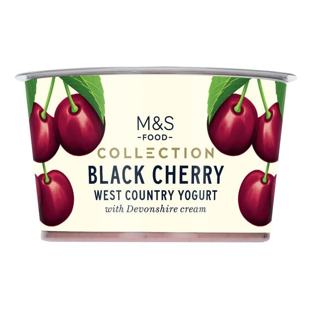 M&S black cherry extra thick yogurt 150g, imported from the UK
